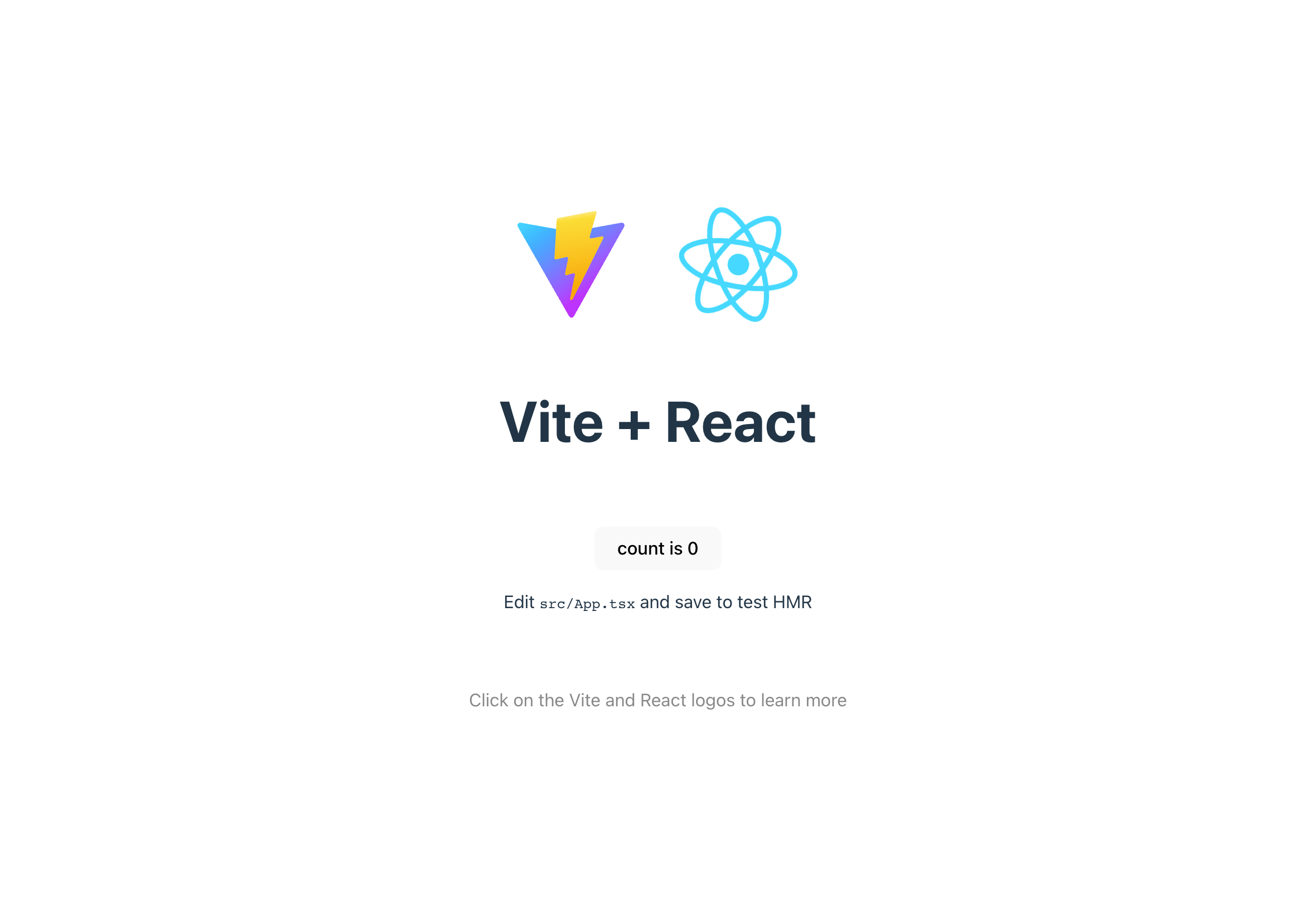 The starter Vite React app