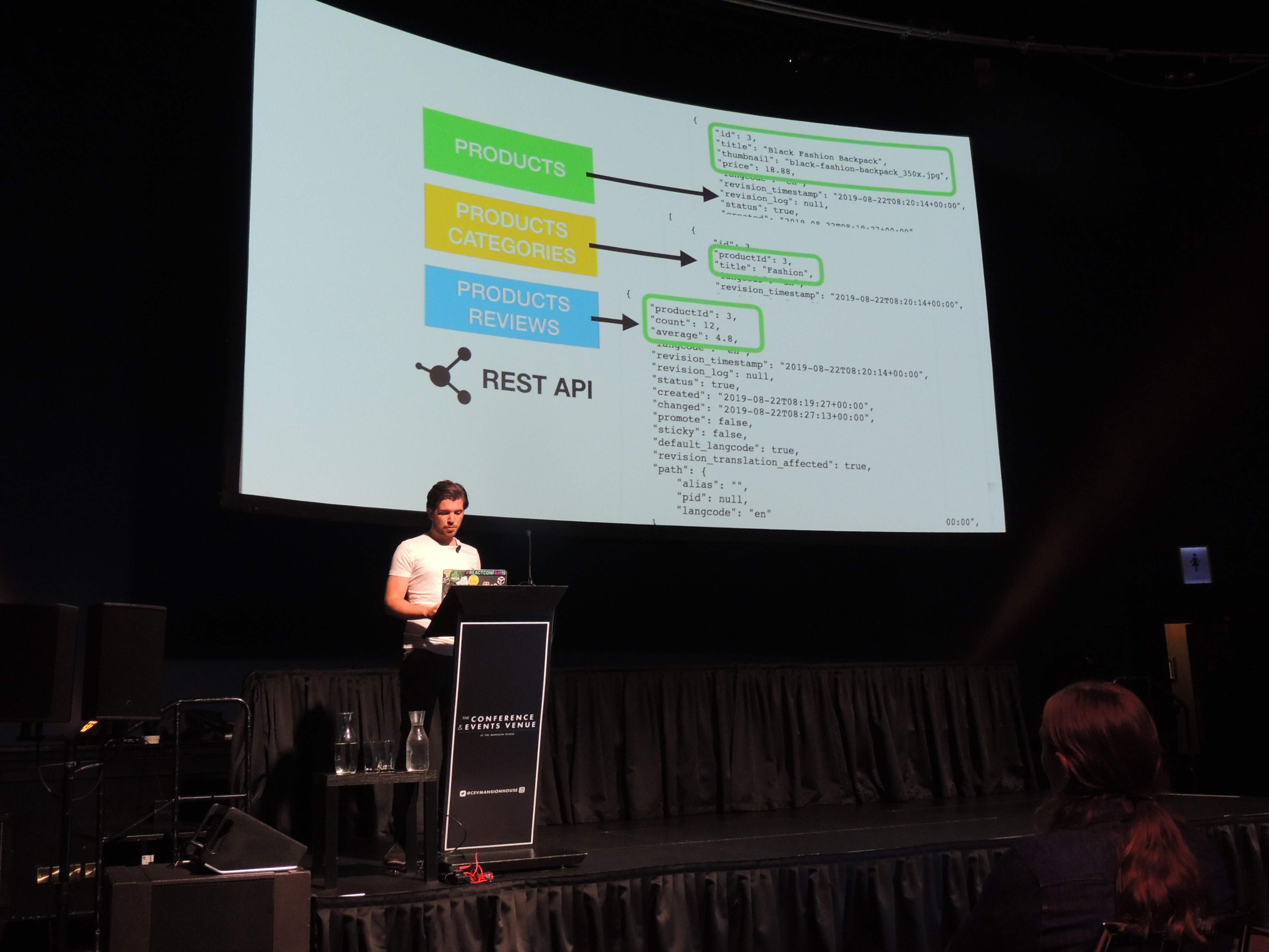 Roy Derks presenting From REST to GraphQL: Wrapping Existing APIs at JSDay Ireland 2019